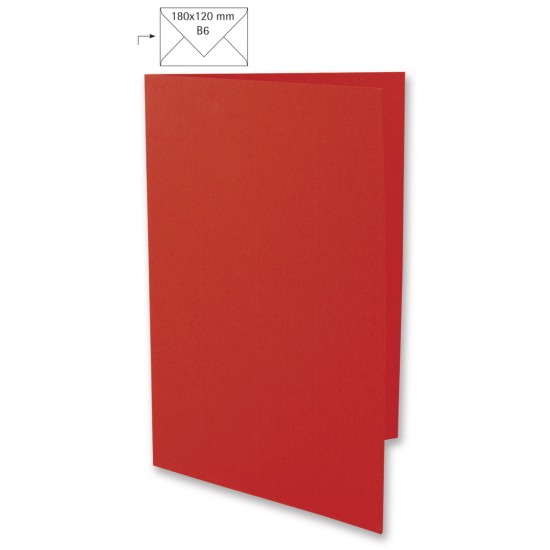 Card B6, colorat, FSC MixCred, 220g/m2, 5/set, rosu cardinal