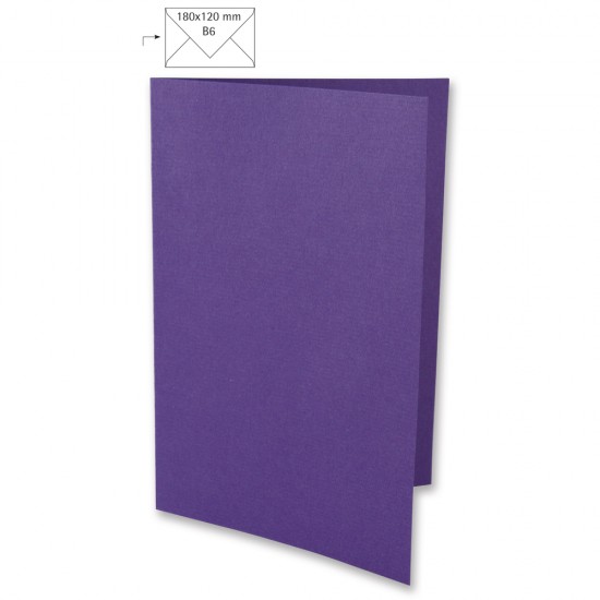 Card B6, colorat, FSC MixCred, 220g/m2, 5/set, violet