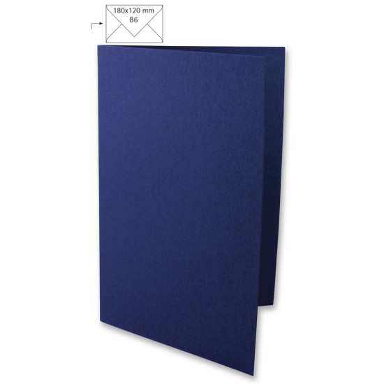 Card B6, colorat, FSC MixCred, 220g/m2, 5/set, midnight blue