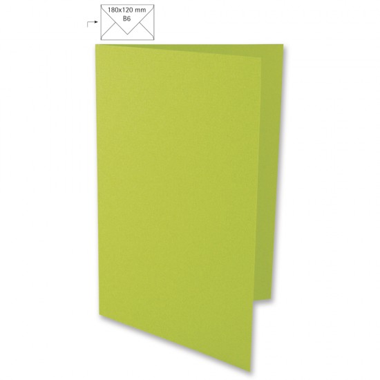 Card B6, colorat, FSC MixCred, 220g/m2, 5/set, lime