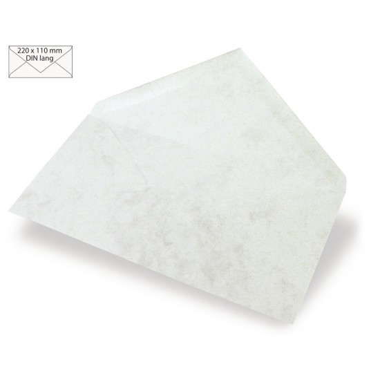 Plic DIN long, FSC MixCredit, white, 220x110 mm, marble, 90g, bag 5 p