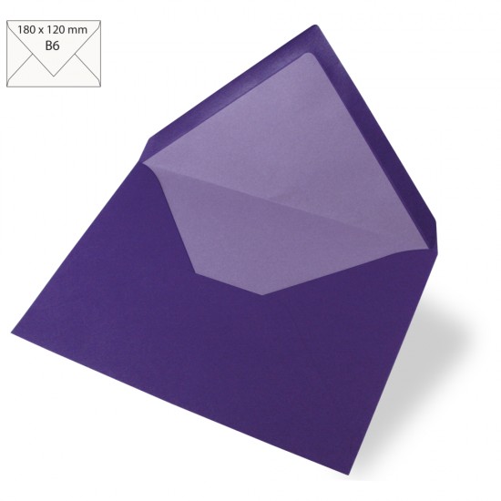 Plic B6, colorat,FSC MixCred., violet, 180x120mm, 90g/m2, bag