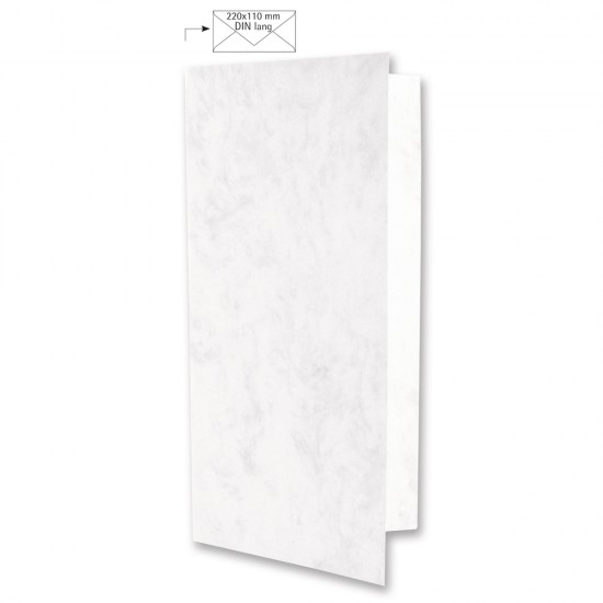 Card DIN long, marble, FSC Mix Credit, white, 210x210mm, 200g/m2, bag 5pc