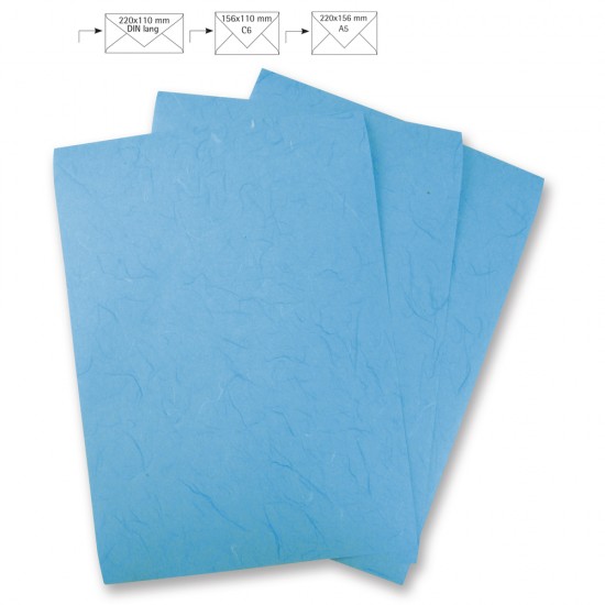 Note paper A4, mulberry paper, Indian turquoise, 210x297mm, 80g/m2