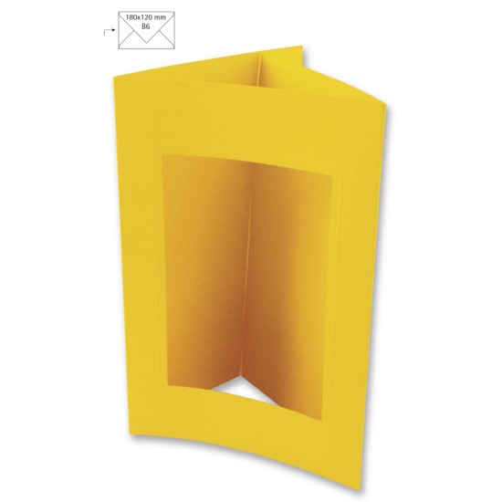 Card passepartout, B6, fereastra dreptunghiulara, FSC Mix Credit, sun yellow, 354x168mm, 220g/m2, 5/set