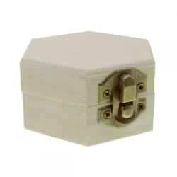 Cutie lemn hexagonala 11x11x6,5 cm Cutie lemn hexagonala 11x11x6,5 cm