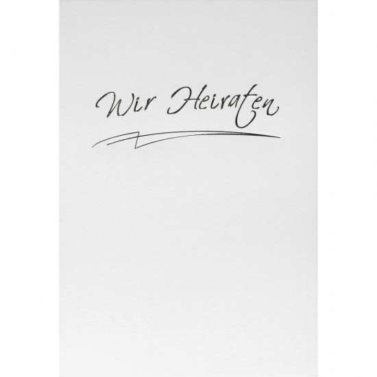 Card B6: We are getting married , white with silver foil, double heigh