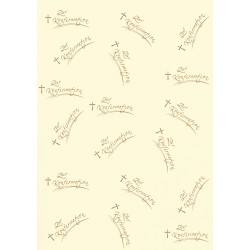 Hartie transparenta: Zur Konfirmation, fildes, A4, 210x297 mm, cu auriu Hartie transparenta: Zur Konfirmation, fildes, A4, 210x297 mm, cu auriu