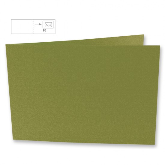 Card B6, landscape format,FSC Mix Credit, olive, 336x116mm, 220g/m2
