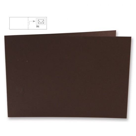 Card B6, landscape format,FSC Mix Credit, dark brown, 336x116mm, 220g/m2