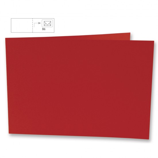 Card B6, landscape format,FSC Mix Credit, classical red, 336x116mm, 220g/
