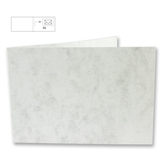 Card B6:landsc.form., marble, FSCMixCredit, white, 336x116 mm, 200g, bag 5