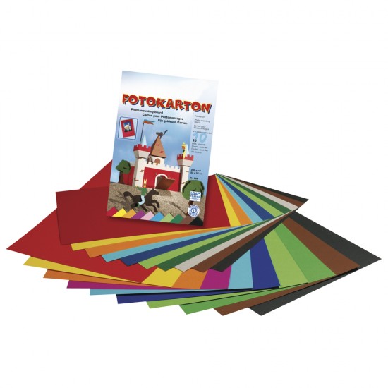Photographic board 10 colours, 22x33cm, 300g/m2 , pad 10 sheets,