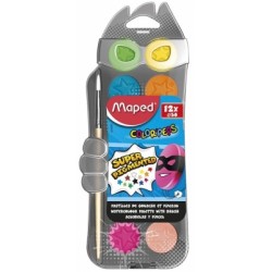 Acuarele + pensula 12 culori/set Color'Peps Maped Acuarele + pensula 12 culori/set Color'Peps Maped