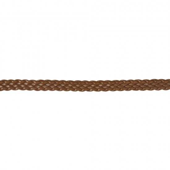 Piele impletita, medium brown, Rayher, plata, 12 mm, 1.5 m