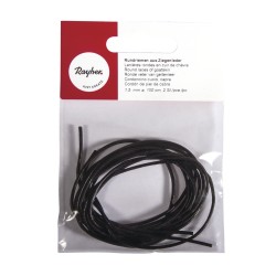 Snur piele, negru, Rayher, 1.5 mm, 100 cm, 2 buc/set