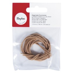 Snur piele, bej, Rayher, 1.5 mm, 100 cm, 2 buc/set