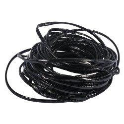 Banda piele neagra, Rayher, plata, 2 mm, 5 m/rola Banda piele neagra, Rayher, plata, 2 mm, 5 m/rola