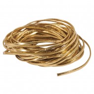 Banda piele aurie, Rayher, plata, 2 mm, 5 m/rola