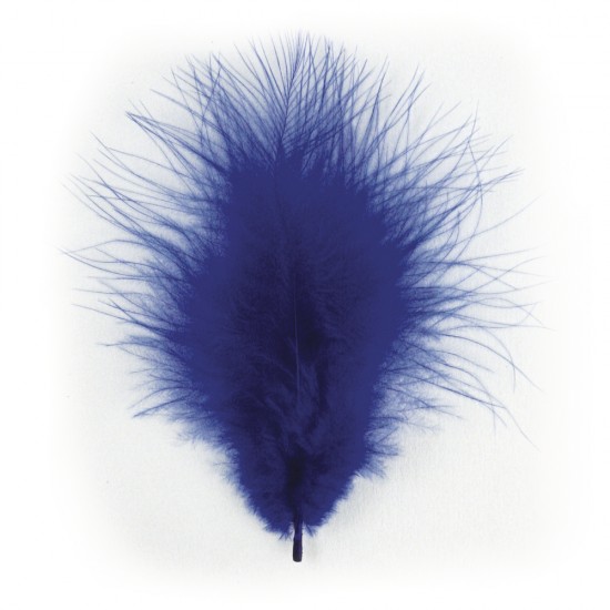 Pene decorative Rayher, albastru inchis, dimensiune 8cm, 10/set