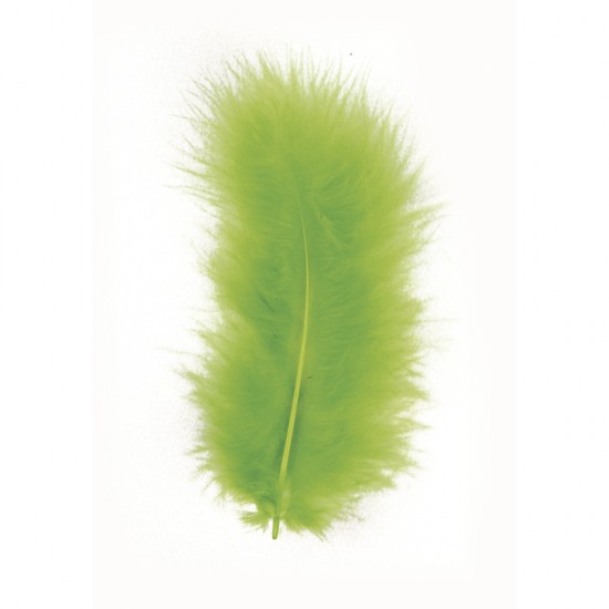 Pene decorative Rayher, verde deschis, dimensiune 8cm, 10/set
