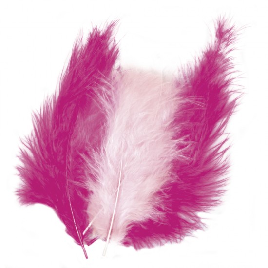 Pene decorative Rayher, dimensiune 10-15 cm, 15/set, nuante de roz