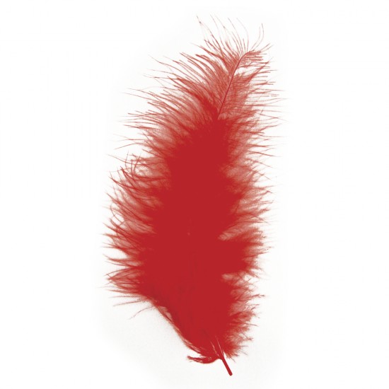 Pene decorative, red, 10-15 cm, 15 buc/set