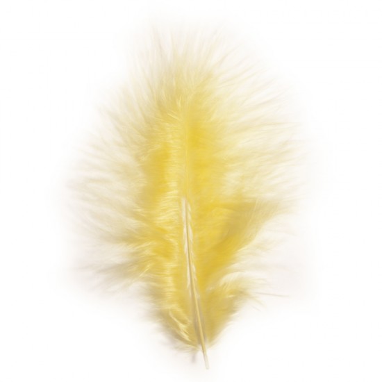 Pene decorative, yellow, 10-15 cm, 15 buc/set