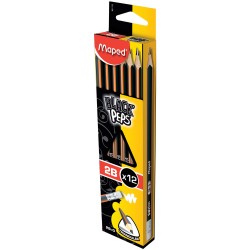 Creion cu guma Maped Black'Peps  2B, 12 buc, 851722 Creion cu guma Maped Black'Peps  2B, 12 buc, 851722