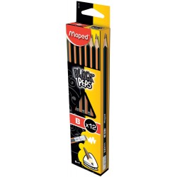 Creion cu guma Maped Black'Peps  B, 12 buc, 851724 Creion cu guma Maped Black'Peps  B, 12 buc, 851724