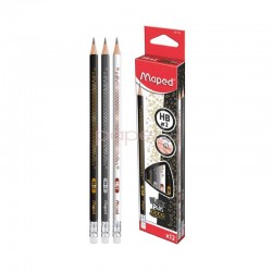 Creion cu guma Maped Black'Peps DECO HB, 12 buc, 851760 Creion cu guma Maped Black'Peps DECO HB, 12 buc, 851760