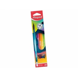 Creion grafit HB cu guma de sters, 6 buc/set, Black Peps Energy Maped Creion grafit HB cu guma de sters, 6 buc/set, Black Peps Energy Maped