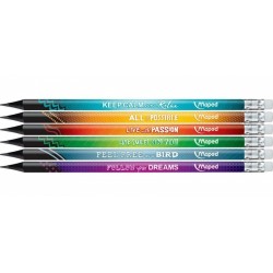 Creion grafit HB cu guma de sters, 6 buc/set, Black Peps Energy Maped Creion grafit HB cu guma de sters, 6 buc/set, Black Peps Energy Maped