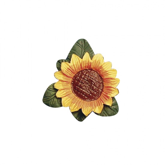 Polyresin heads of sunflowers, 2,5 cm, tab-bag 6 pcs.