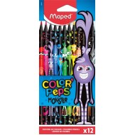 Creioane colorate Color Peps Monsters 12 culori/set Maped