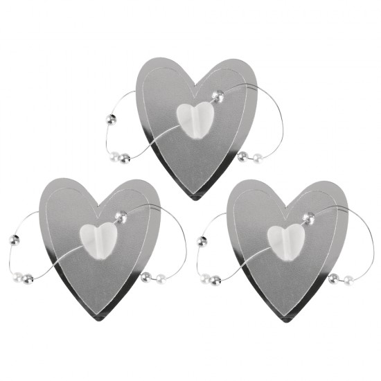 Decoratiune Rayher inima si margele 4.2-5cm 3 buc/set