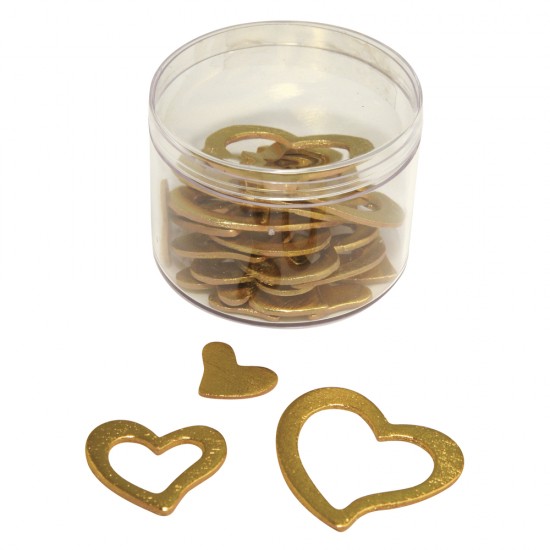 Decoratiune Rayher inimi, auriu, 1,5-4,0 cm, 24 buc/set