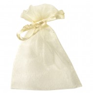 Sac mic organza, crem , 7,5x10 cm, 6buc/ set