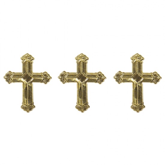 Metal platelets: Cross, gold, 1,5cm, tab-bag 10g