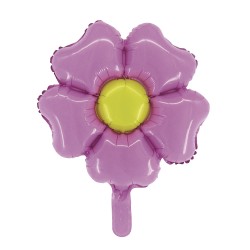 Foil balloon Flower, mauve, 45x55cm, tab-bag 1pc