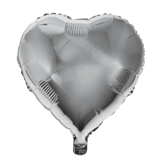 Balon inimioara, Rayher, argintiu, 46x49cm