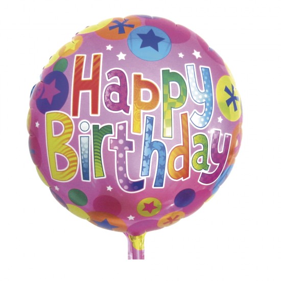 Balon  Happy Birthday , Rayher, diametru 46 cm