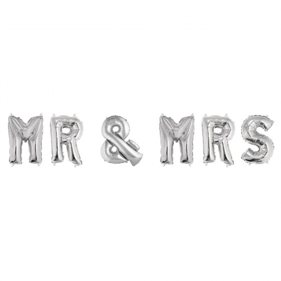 Balon Mr & Mrs,Rayher, argintiu, 40cm