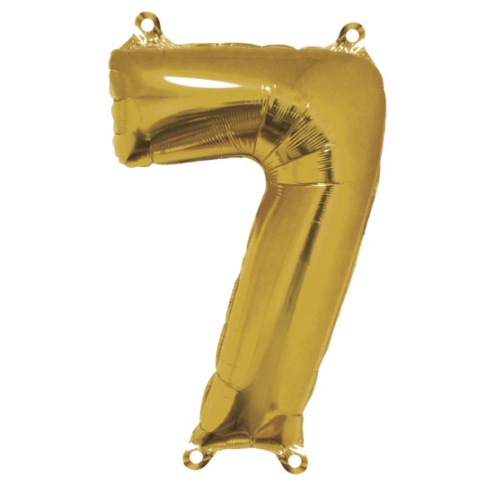 Foil balloon number   7  , gold, 96cm, tab-bag