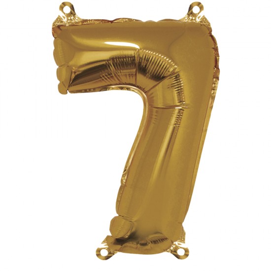 Foil balloon number   7  , gold, 40cm, tab-bag