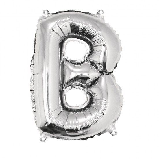 Foil balloon Letter   B  , argintiu, 40cm, tab-bag