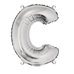 Foil balloon Letter   C  , argintiu, 40cm, tab-bag