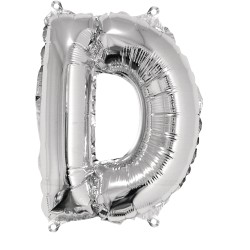 Foil balloon Letter   D  , argintiu, 40cm, tab-bag