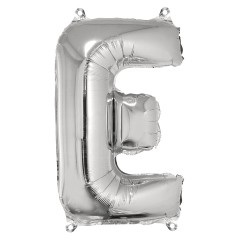 Foil balloon Letter   E  , argintiu, 40cm, tab-bag