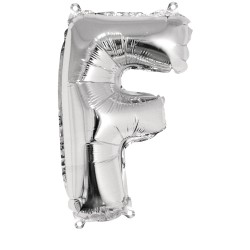 Foil balloon Letter   F  , argintiu, 40cm, tab-bag